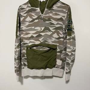 Scotch & Soda Pocket Hoodie Men's Small Green Camo Sweatshirt Half Zip Pullover‎